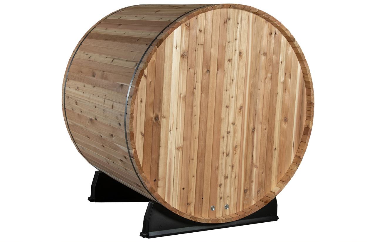 Fasssauna Zedernholz Holzrückwand 245