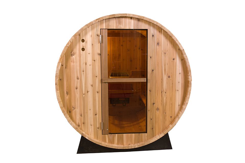 Fasssauna Zedernholz Holzrückwand 245