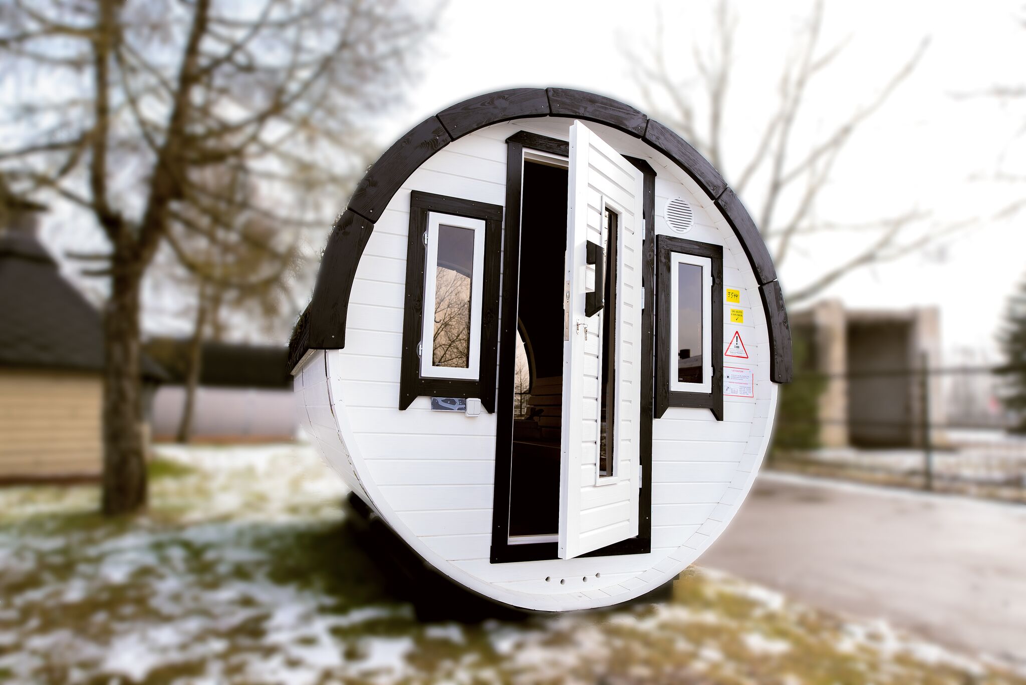 Fasssauna Oslo 3.1m, Ø 2.3m Luxus LED