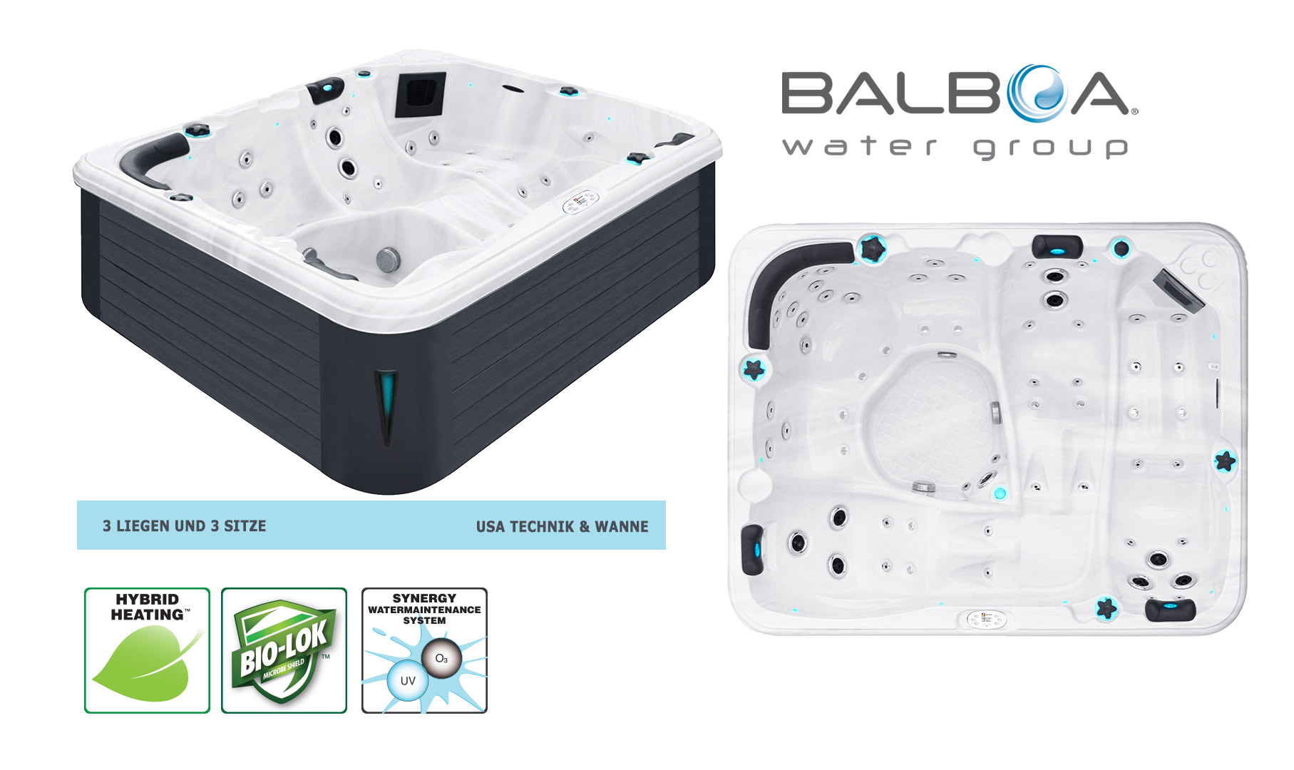 Whirlpool Nashville drei Liegeflächen