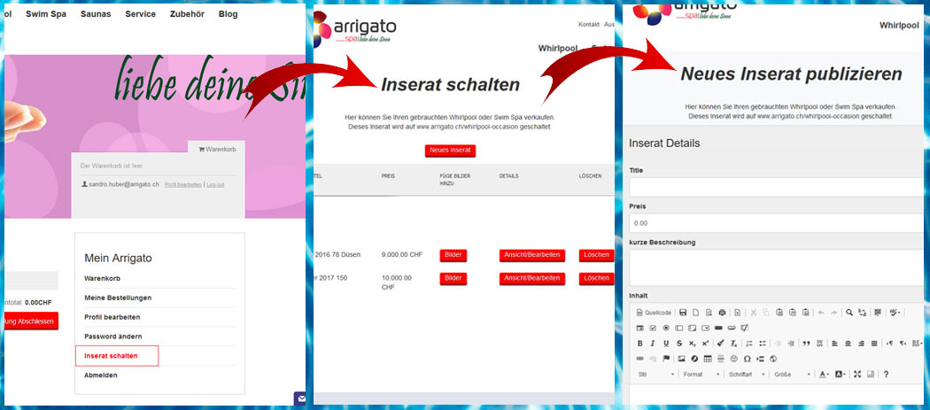 Whirlpool verkaufen - Schritt